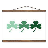 Ombre Shamrock Horizontal Hanging Canvas 16" x 20" Teak Hanging Canvas