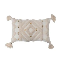 Hello Honey® Cotton Tufted Lumbar Pillow With Embroidery & Tassels