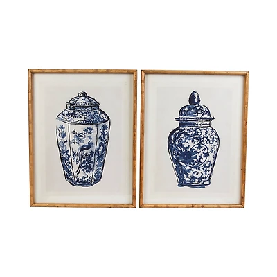 Hello Honey® Ginger Jar Wall Art with Wood Frame & Glass Cover Set