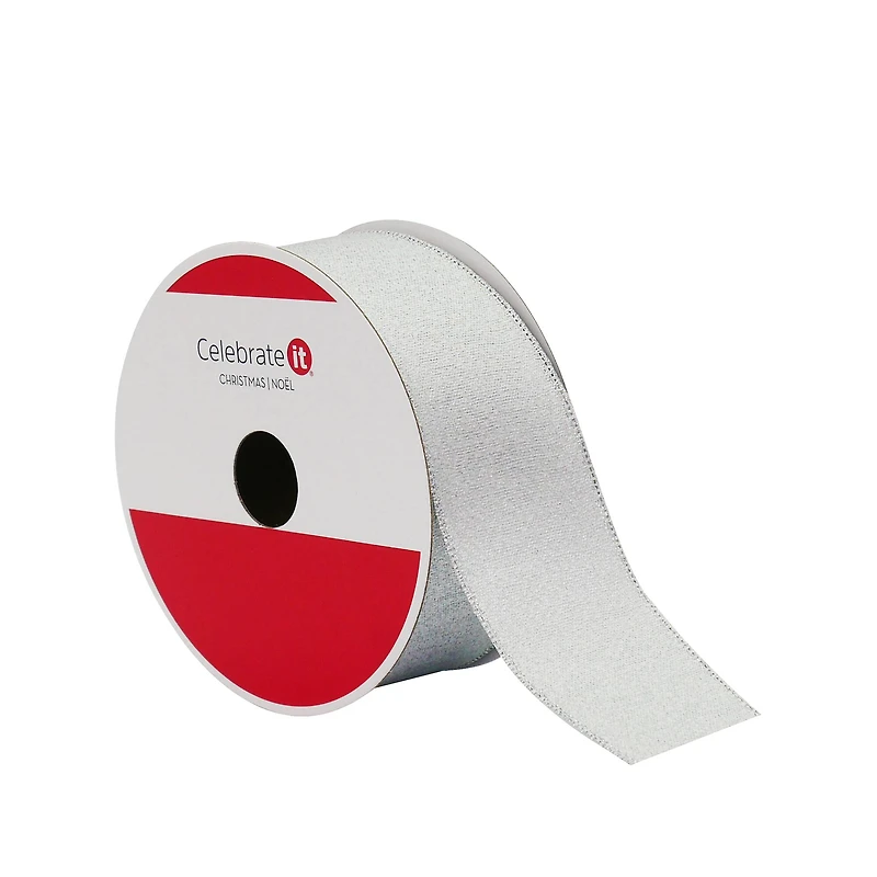 1.5" x 30ft. Silver Shimmer Wired Ribbon by Celebrate It®