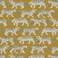 Pkl Studio Gold Cheetah Walk Cotton Home Décor Fabric