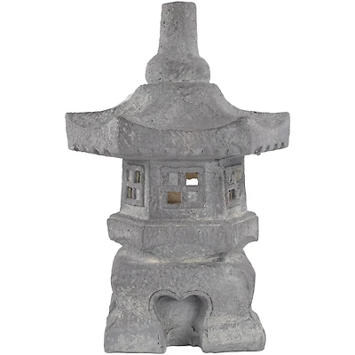 20" Solar Powered LED Pagoda Outdoor Garden Statue