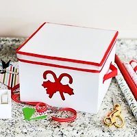Household Essentials Red Candy Cane Storage Box