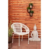 The Novogratz 25" Dark Silver Metal Contemporary 3-Pot Hanging Planter