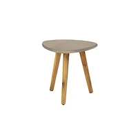 16" Gray Wood Modern Outdoor Accent Table