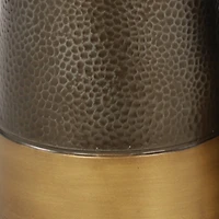 The Novogratz Set of 2 Dark Grey Metal Rustic Vase, 20", 15"