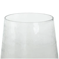 16" Clear Glass & Stainless Steel Hurricane Candle Holder