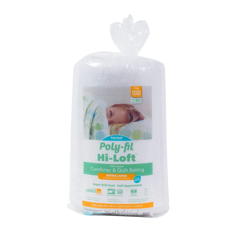 Poly-fil Hi-Loft® Comforter & Quilt Batting, 120" x 120"