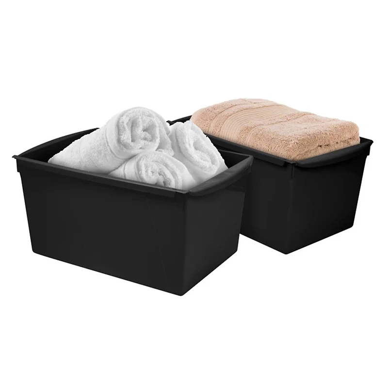 Storex Wide Book Bin Black, Set of 6