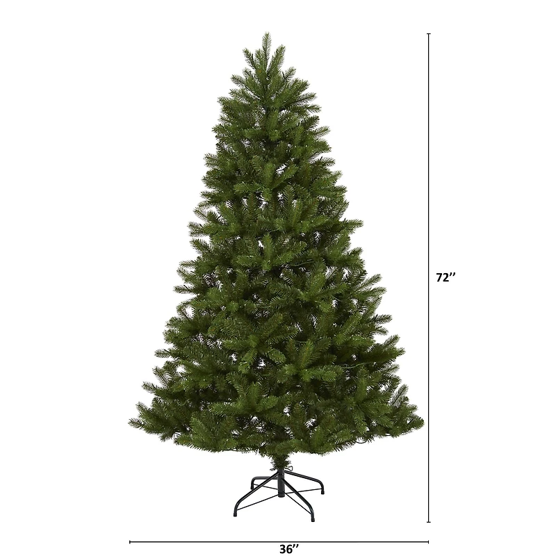 6ft. Pre-Lit New Haven Spruce Artificial Christmas Tree, Clear LED Lights