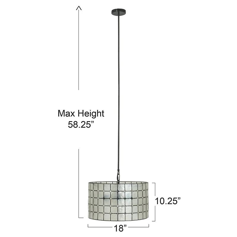 Hello Honey® Emma Capiz Black Finish Pendant Lamp