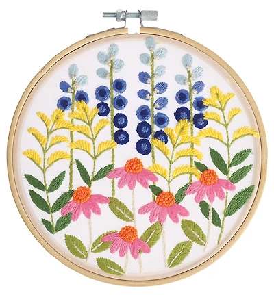 8" Wildflowers Stamped Design Embroidery Kit by Loops & Threads®