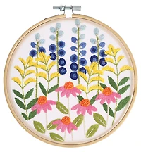 8" Wildflowers Stamped Design Embroidery Kit by Loops & Threads®