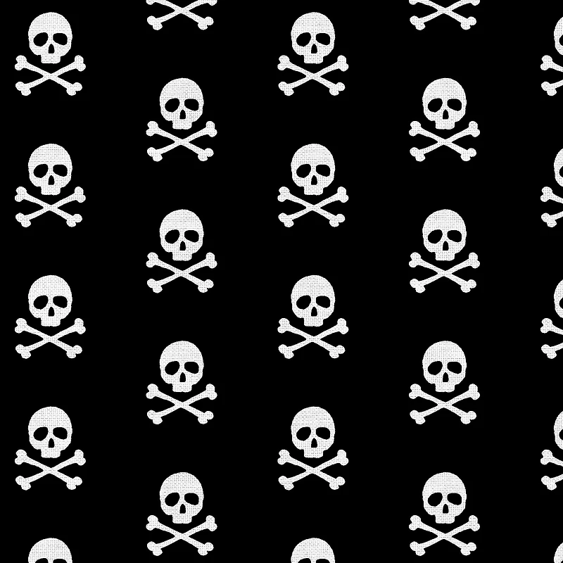 Fabric Editions Black Skulls Cotton Fabric