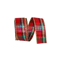 JAM Paper 1.375" x 10yd. Metallic Wired Heatherton Plaid Ribbon