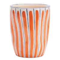 Orange Wavy Stripe Dolomite Planters Set