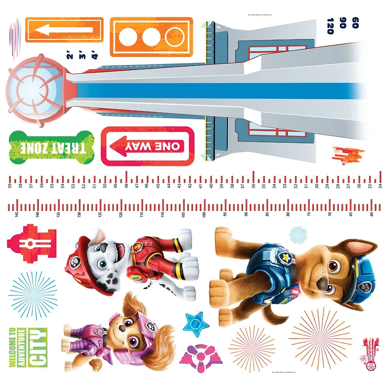 RoomMates Paw Patrol Growth Chart Peel & Stick Wall Decal Set