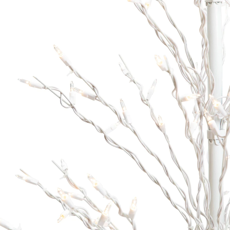 4ft. Pre-Lit White Cascade Twig Outdoor Artificial Christmas Tree