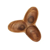 Hello Honey® Natural Modern Acacia Wood Appetizer Bowl with 3 Compartments