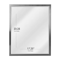 Head West 25" Brushed Nickel Stainless Steel Framed Wall Mirror