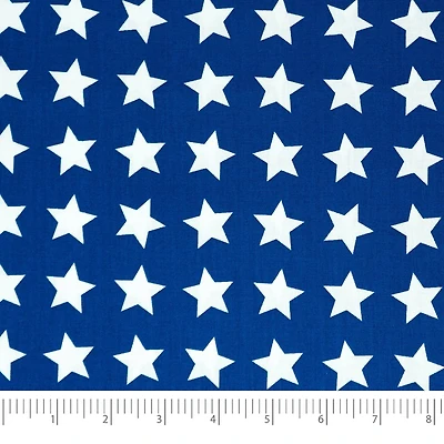 SINGER Patriotic Navy Stars Cotton Fabric