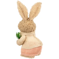 10" Plush Boy Easter Rabbit Figurine with Carrots
