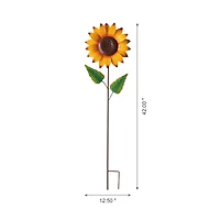 Glitzhome® 42" Fall Sunflower Metal Yard Stake