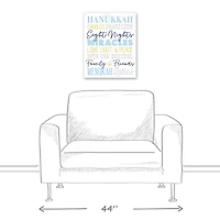 Hanukkah Words and Phrases 16x20 Canvas Wall Art