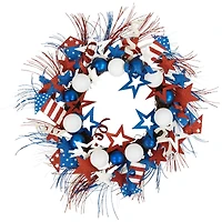 22" Glittered Stars & Rockets Patriotic Wreath