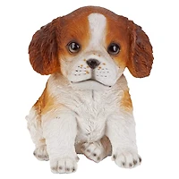 Design Toscano 6" & White Cavalier King Charles Puppy Partner Collectible Dog Statue