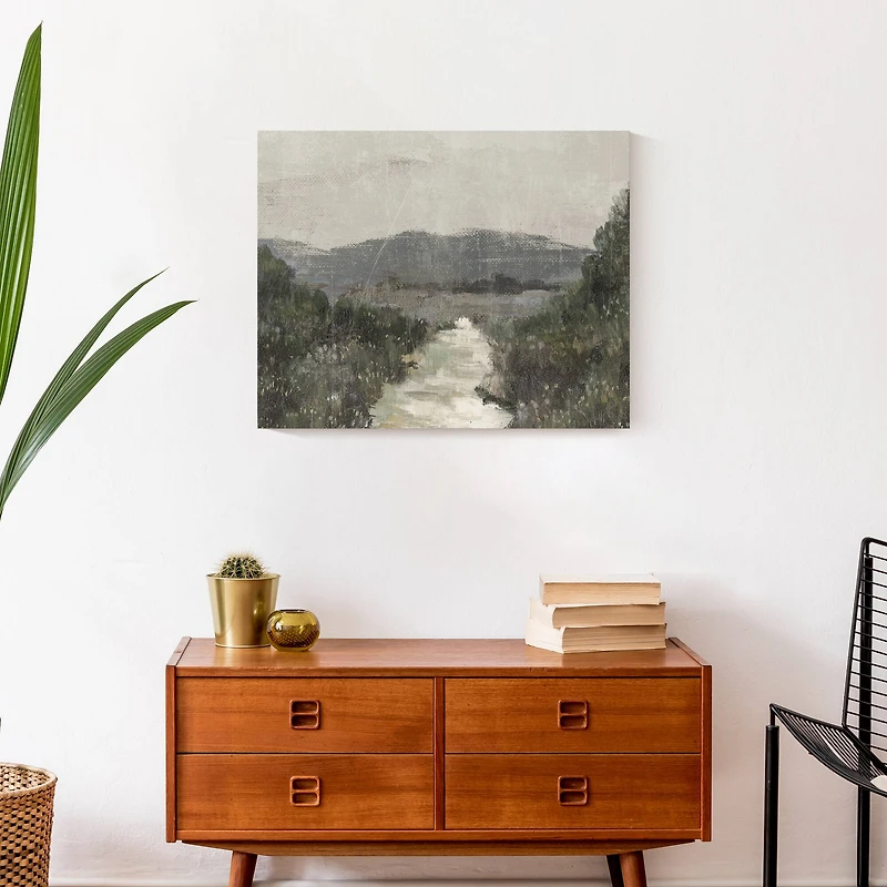 Moody Green Landscape 20" x 16" Canvas Wall Art