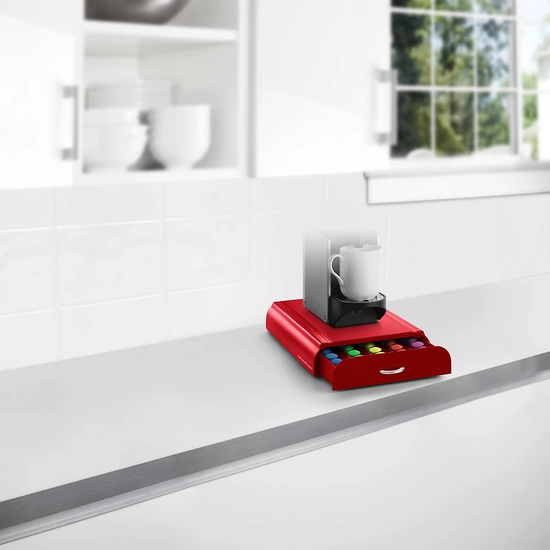 Mind Reader Red 50 Capacity Coffee Pod Holder Drawer
