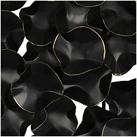 Black Metal Overlapping Folded Circle Abstract Wall Decor with Gold Accents 