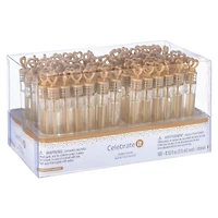 6 Packs: 100 ct. (600 total) Gold & Clear Heart Bubble Wands by Celebrate It™