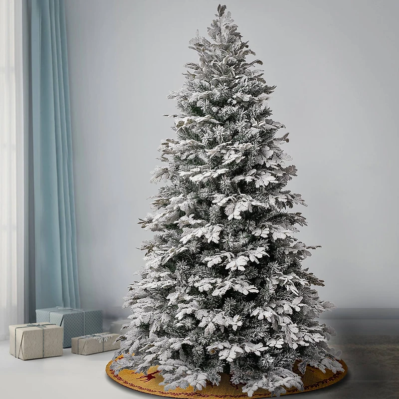 7.5ft. Unlit Feel Real® Acacius Snowy Virginia Pine Slim Mixed Hinged Artificial Christmas Tree
