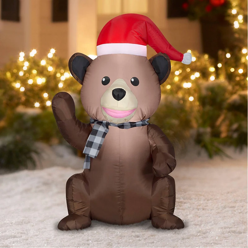 3.5ft. Airblown® Inflatable Christmas Baby Woodland Black Bear