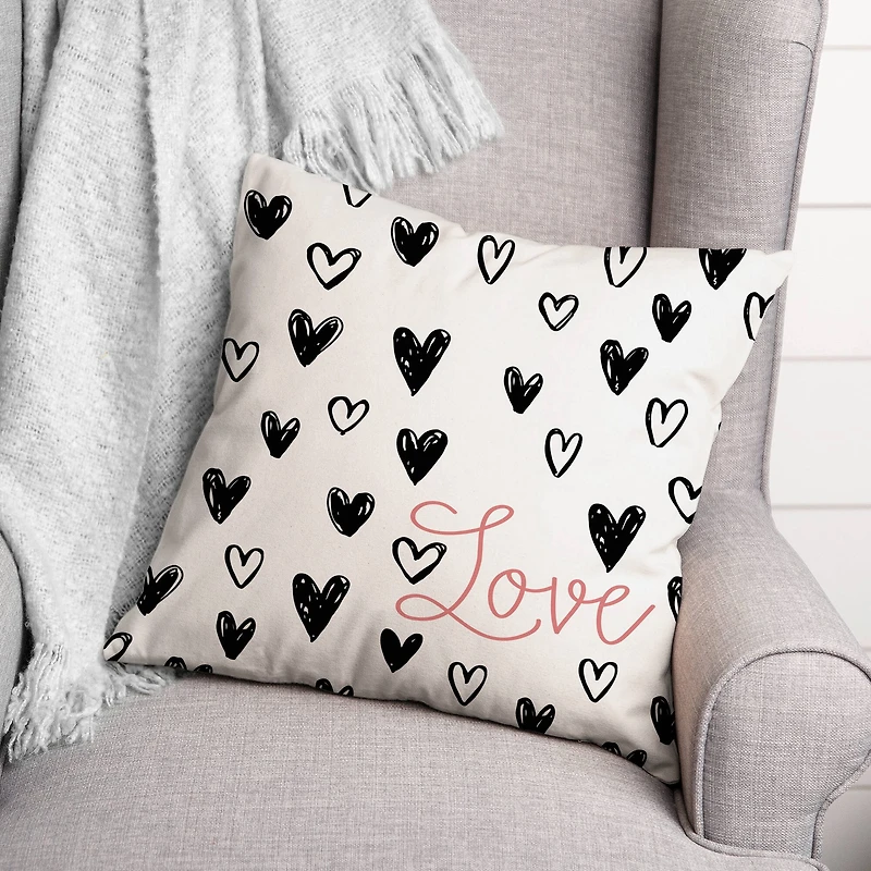 Simple Heart Pattern Love Throw Pillow