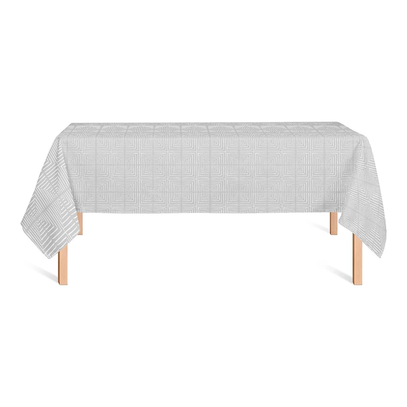 102" Gray Geometric Diamonds Tablecloth