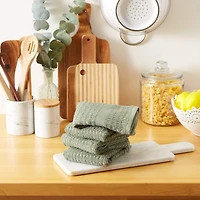 DII® Solid Artichoke Waffle Terry Dishtowels, 4ct.