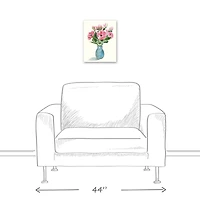 Blue Vase Florals 11" x 14" Canvas Wall Art