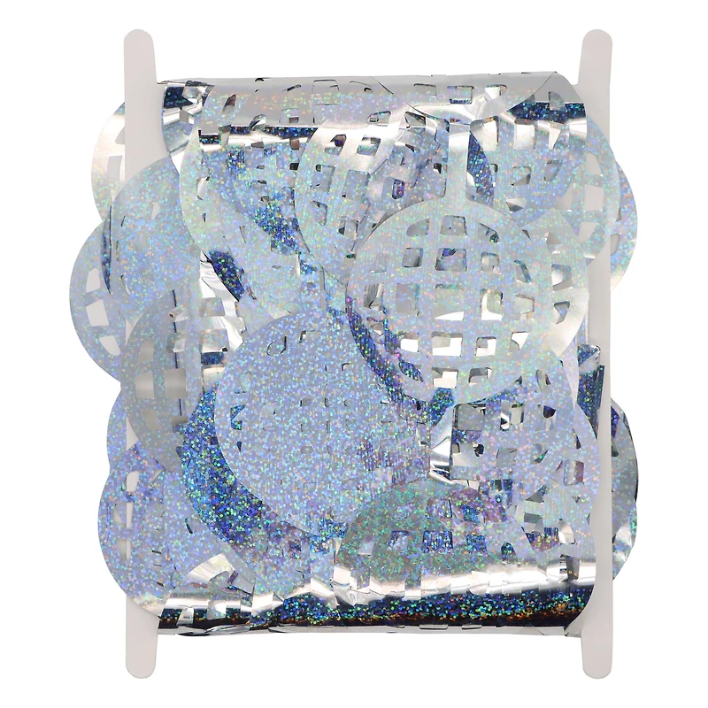 6.5ft. Silver Holographic Disco Ball Fringe Curtain by Celebrate It™