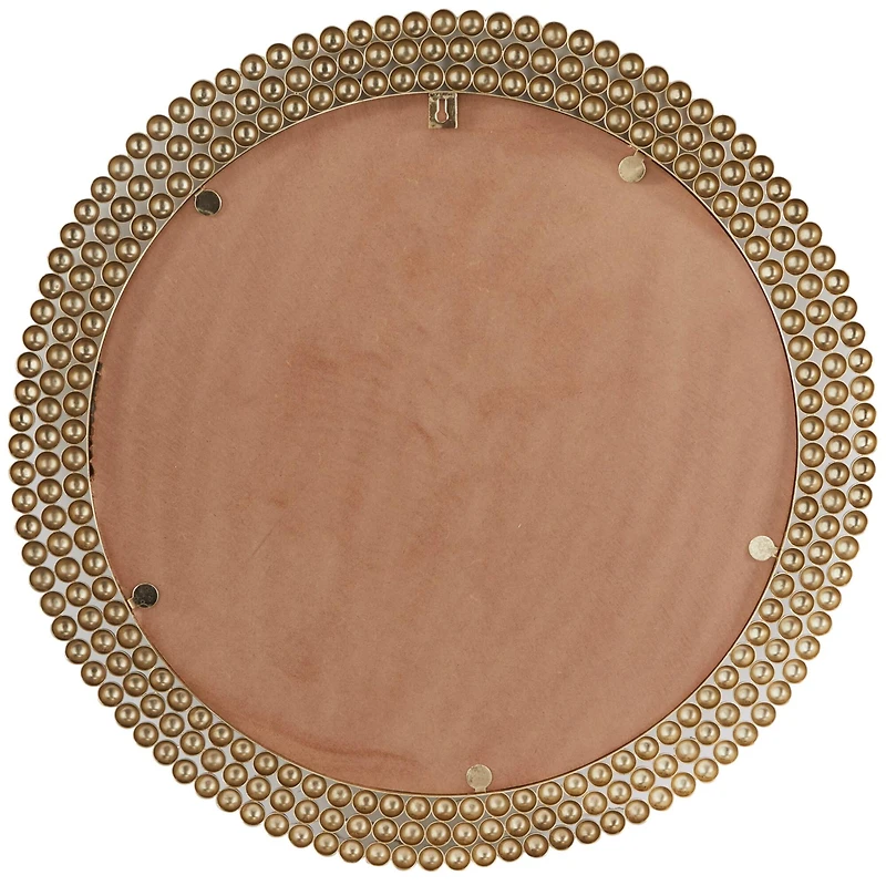 CosmoLiving by Cosmopolitan Brass Metal Ball Wall Mirror with Beaded Detailing 32" x 1" x 32"