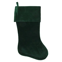 19" Traditional Velvet Christmas Stocking, Green