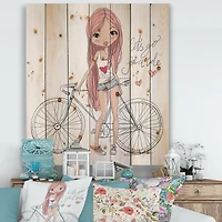 Designart - Young Girl With Bicycle