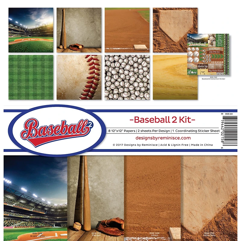 Reminisce Collection Kit 12"X12"-Baseball 2
