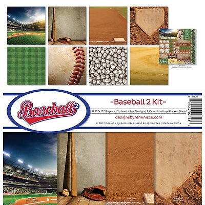 Reminisce Collection Kit 12"X12"-Baseball 2