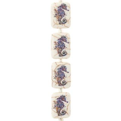 12 Packs: 6 ct. (72 total) Seahorse Print Stone Beads, 20mm by Bead Landing™
