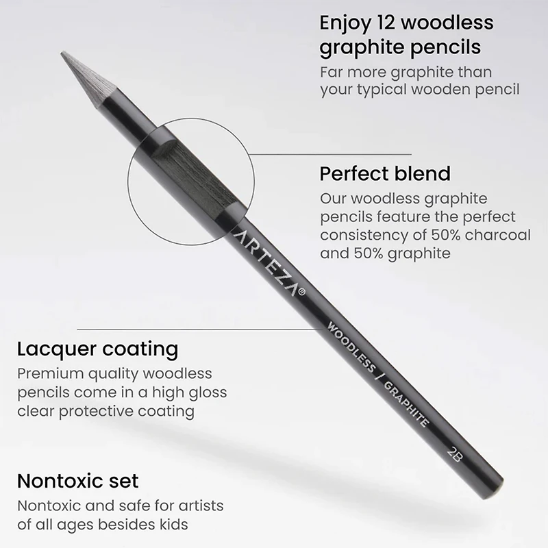 Arteza® 12 Piece Woodless Graphite Pencils