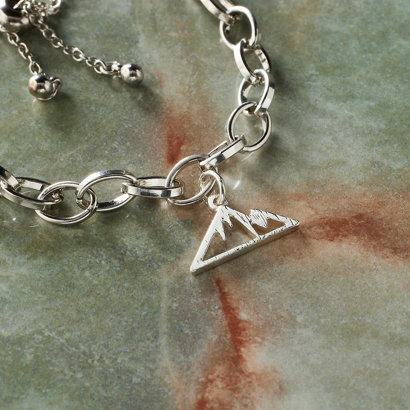 Silver Plated Mountain Charm by Bead Landing™