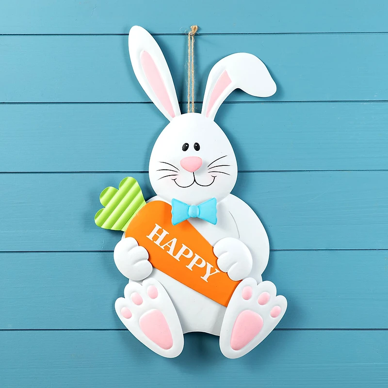 Glitzhome® 30" Easter Metal Bunny Yard Stake